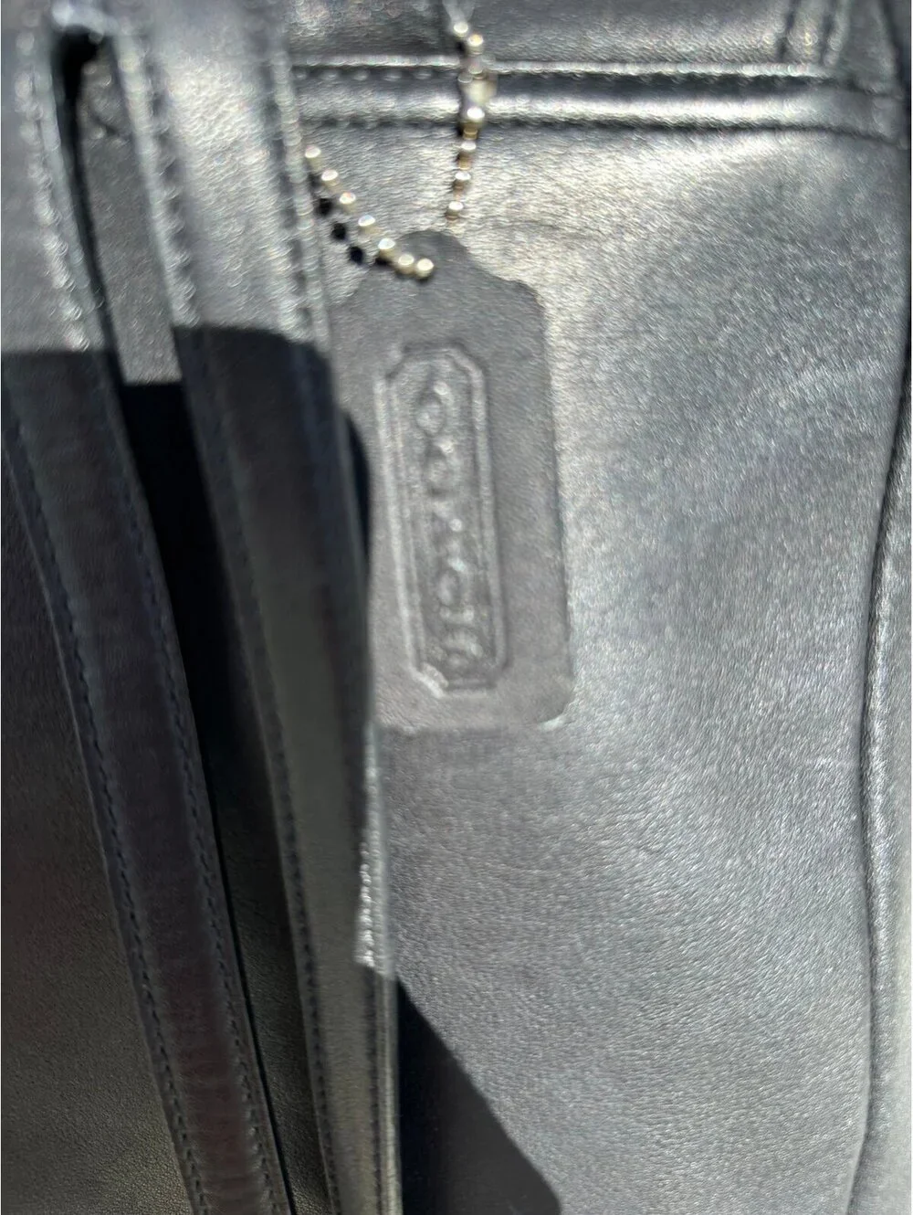 Vintage Coach Black Leather Backpack Drawstring Flap No. H8B-9827